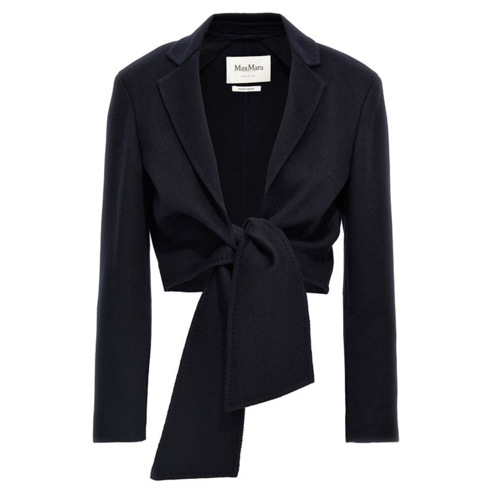 Max Mara Blue Wool Full-Length Women's Jacket